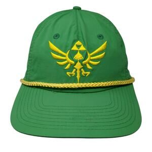 Zelda Snapback Rope Hat Green One Size Adjustable Embroidered Logo